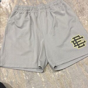 Eric Emanuel Athletic Shorts in Gray with Yellow Emblem